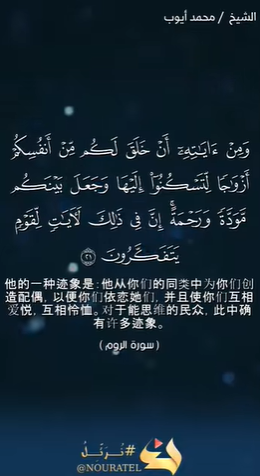 سورة الروم: 21 (باللغة الصينية)